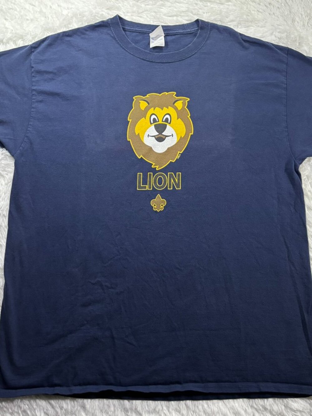 Port Company BSA Cub Scout Lion Adult Leader T Shirt XL Navy Blue Support Tee